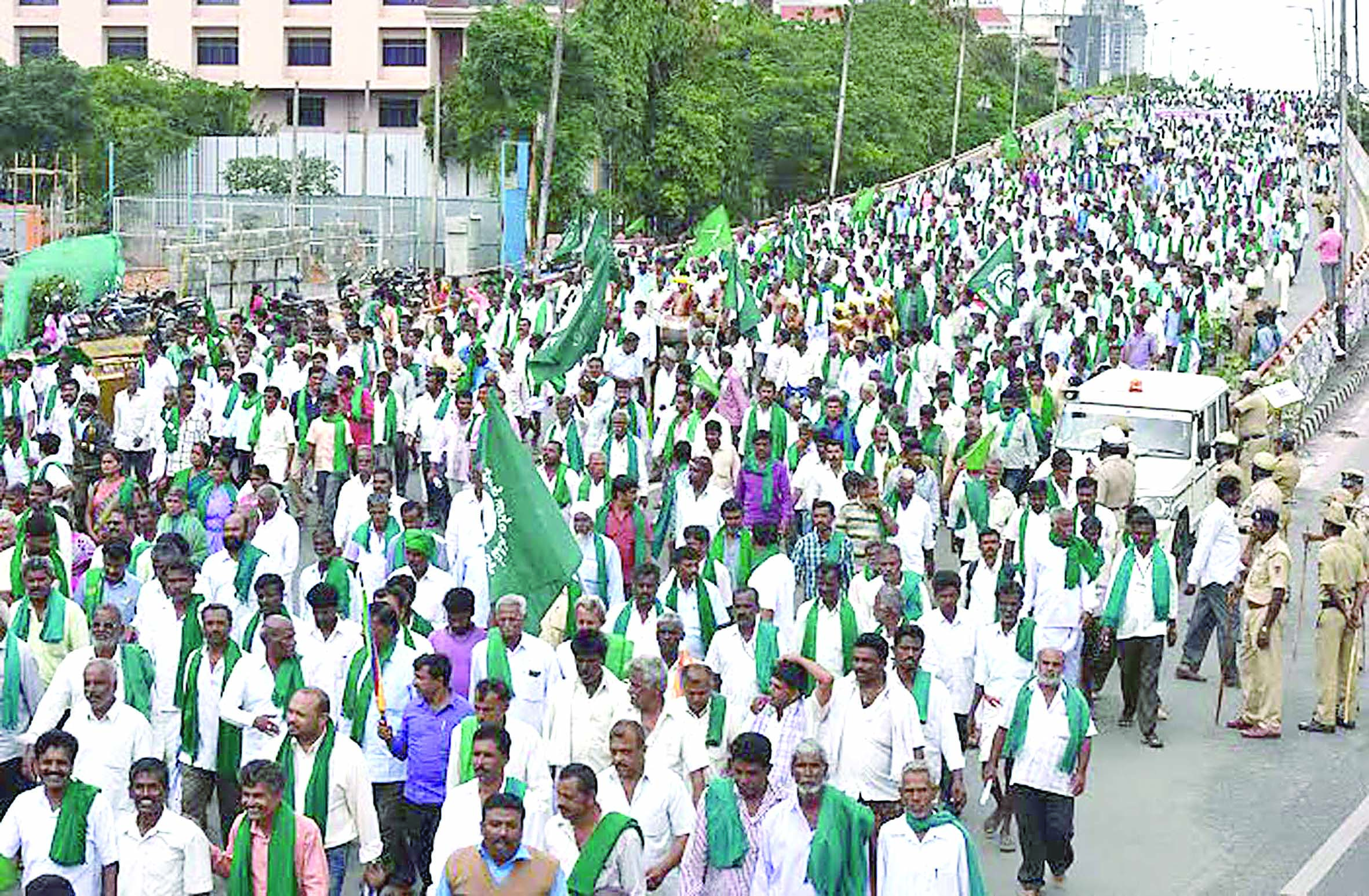 ತೆಂಗು, ಅಡಿಕೆ ಬೆಳೆಗಾರರ ರಕ್ಷಣೆಗೆ ಆಗ್ರಹಿಸಿ ರೈತರಿಂದ ರ್ಯಾಲಿ